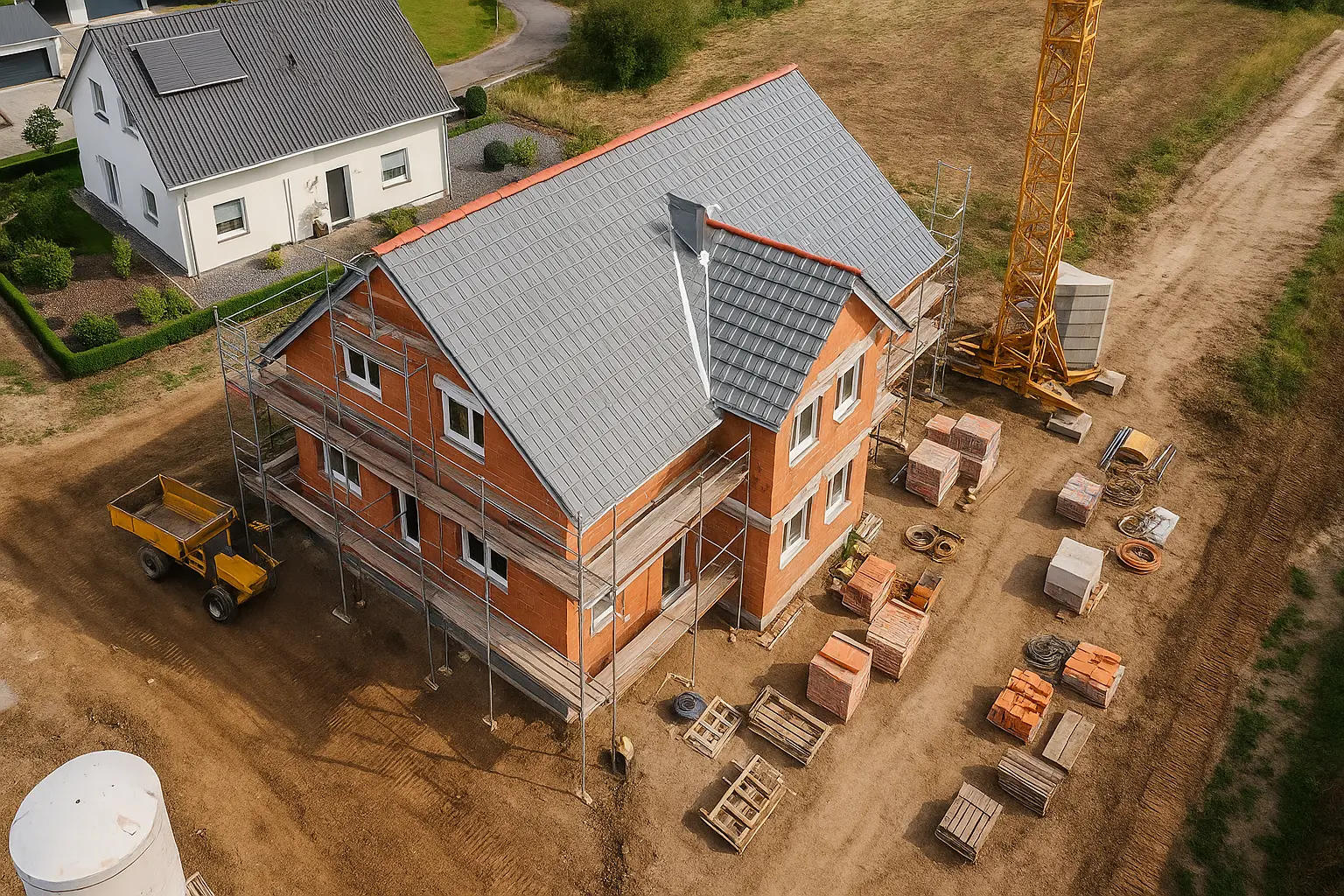 Baustellendokumentation aus der Luft mit regelmäßigen Fortschrittskontrollen