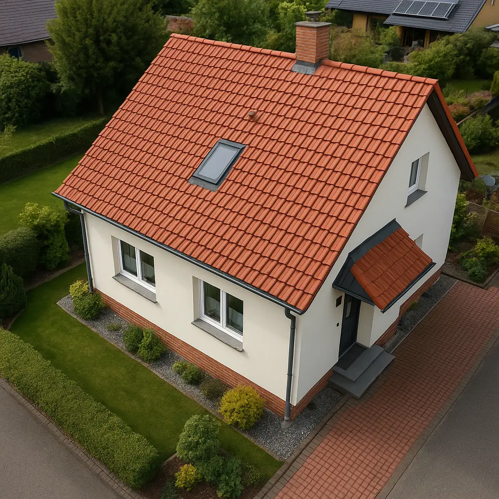 Dachinspektion per Drohne ohne Gerüst mit hochauflösenden Detailaufnahmen