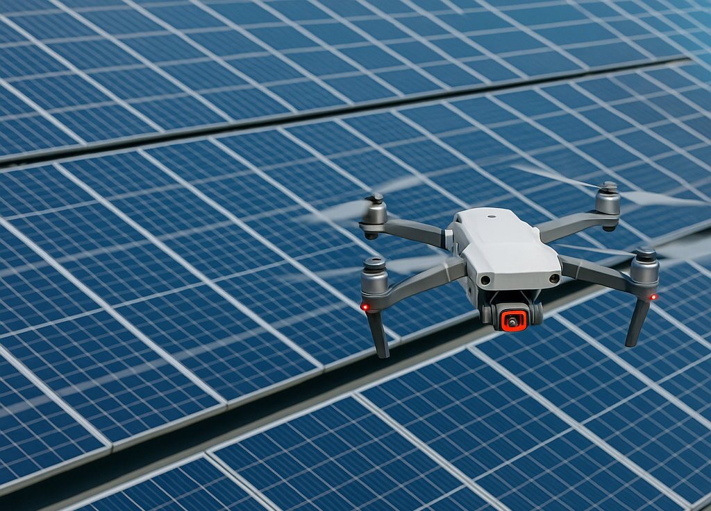 Inspektion von Photovoltaikanlagen mit Drohne und Wärmebildtechnik